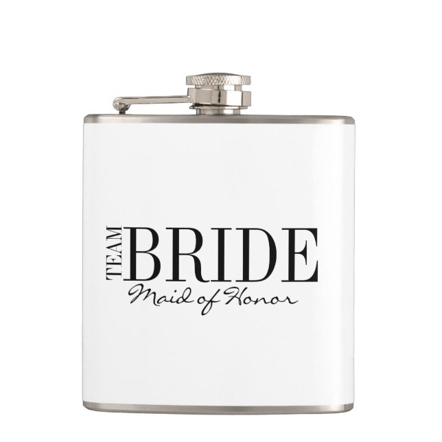 Team Bride Trauzeugin Brautparty Flask Flachmann (Vorderseite)