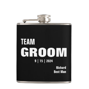 Team Bride Typografie Vinyl umwickelte Flasche Flachmann