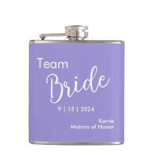 Team Bride Typografie Vinyl Wrapped Flask Flachmann