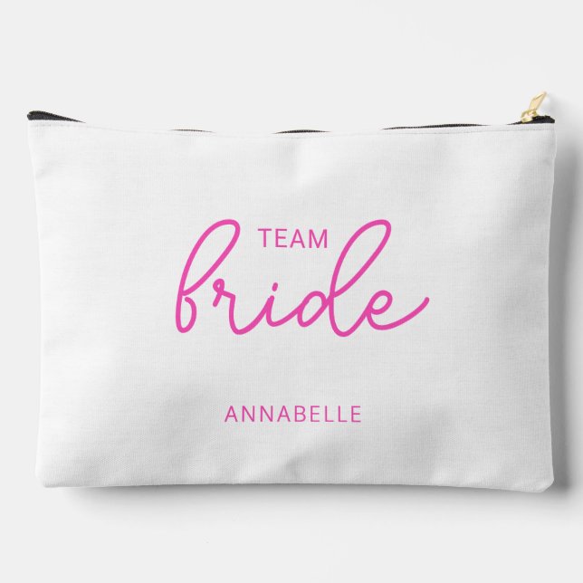 Team Bride Wedding Bachelorette Zubehörtasche (Rückseite)