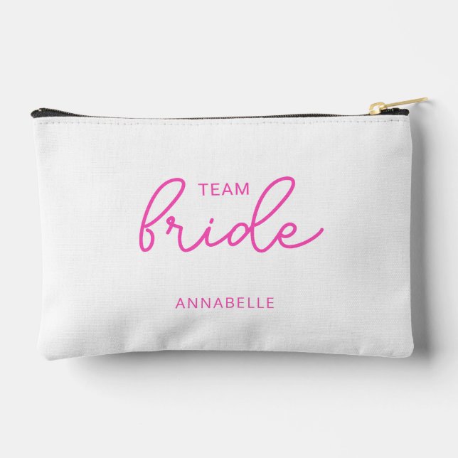 Team Bride Wedding Bachelorette Zubehörtasche (Rückseite)