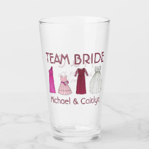 Team Bride Wedding Brautparty Bridesmaid Gowns Glas