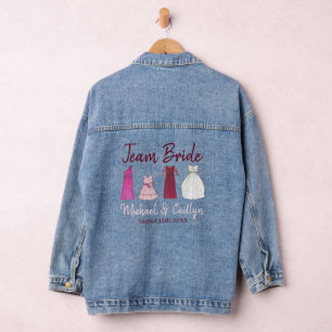 Team Bride Wedding Brautparty Gown Dress Jeansjacke