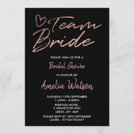 Team Bridge Imitats Rosegold Brautparty laden Einladung