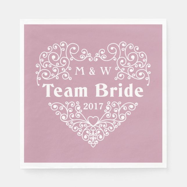 Team Bridge individuelle Monogramme und Papierserv Serviette (Vorderseite)