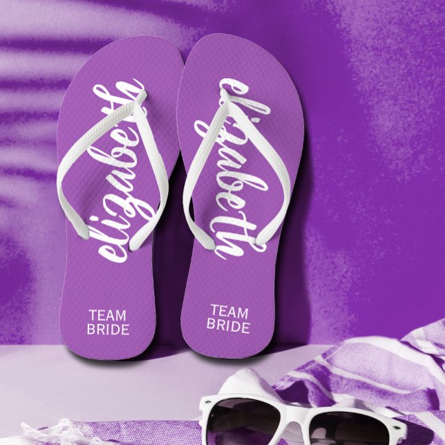 Team Bridge Lila und Personalisiert Flip Flops (Von Creator hochgeladen)