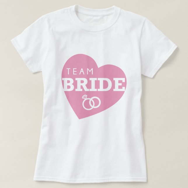 Team Bridge Personalisiertes Party Pink Heart Tops (Design vorne)