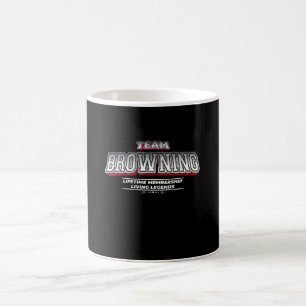 Team BROWNNING Nachname Mitglied Kaffeetasse