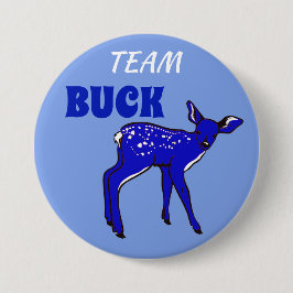 "Team Buck" Blue Gender Reveal Button