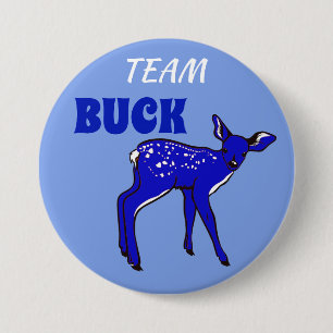 "Team Buck" Blue Gender Reveal Button