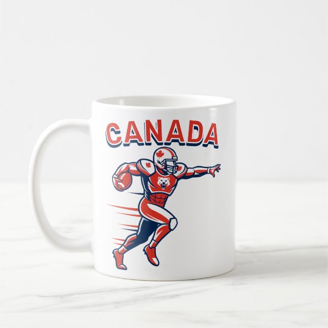 Team Canada Football Dynamic Patriotic Athlete Art Kaffeetasse (Links)