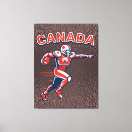 Team Canada Football Dynamic Patriotic Athlete Art Leinwanddruck