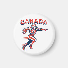 Team Canada Football Dynamic Patriotic Athlete Art Magnet