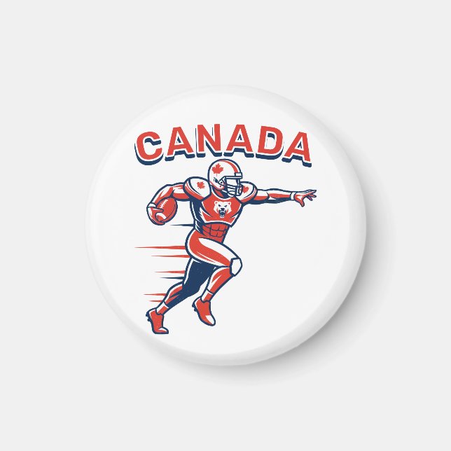 Team Canada Football Dynamic Patriotic Athlete Art Magnet (Vorne)