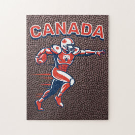 Team Canada Football Dynamic Patriotic Athlete Art Puzzle