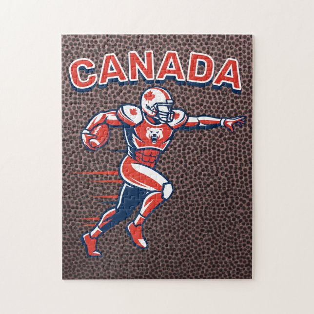 Team Canada Football Dynamic Patriotic Athlete Art Puzzle (Vertikal)