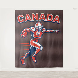 Team Canada Football Dynamic Patriotic Athlete Art Wandteppich