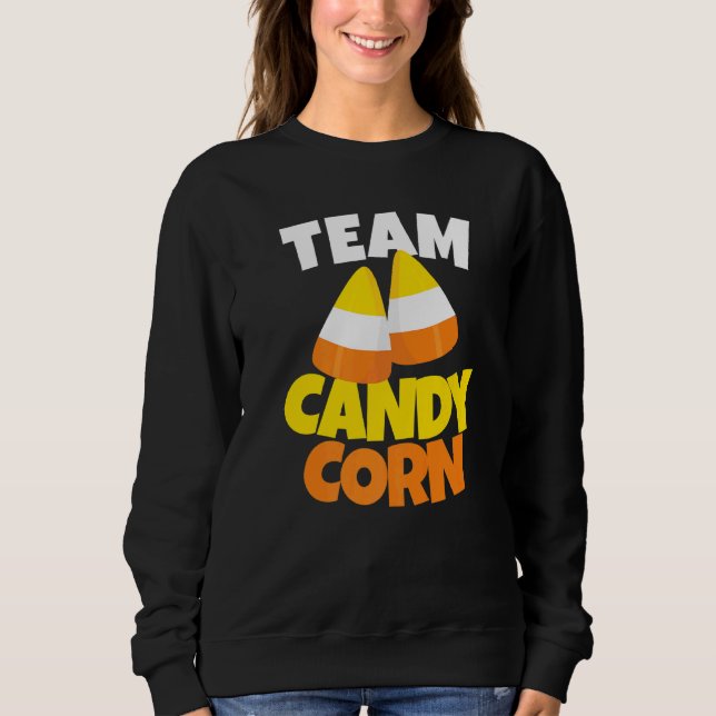 Team Candy Corn Lazy Halloween Kostüm Sweatshirt (Vorderseite)