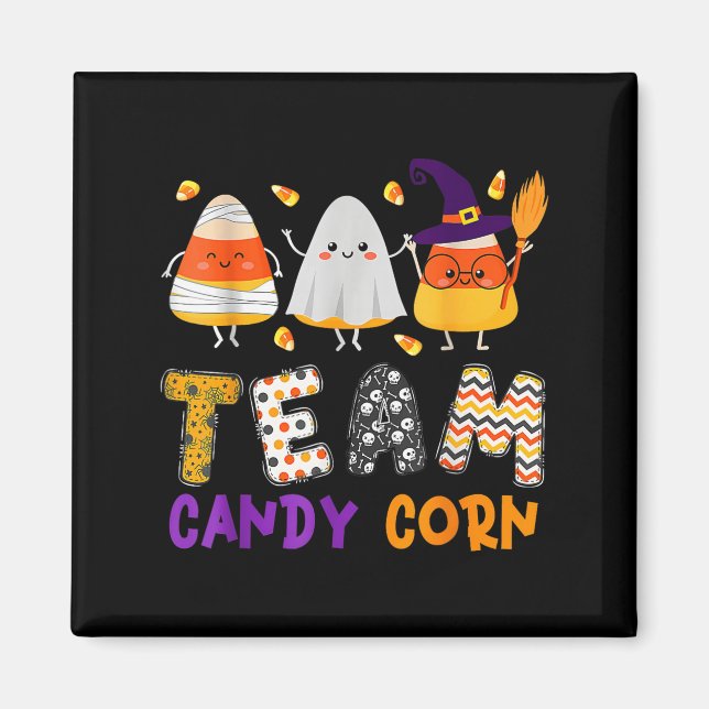 Team Candy Mais Halloween Funny mit Hexenboo Mum Magnet (Vorne)