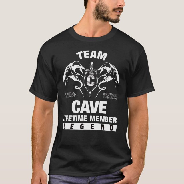 Team Cave Lifetime Mitglied T-Shirt (Vorderseite)
