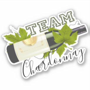 Team Chardonnay Weißwein Weinflasche Aufkleber