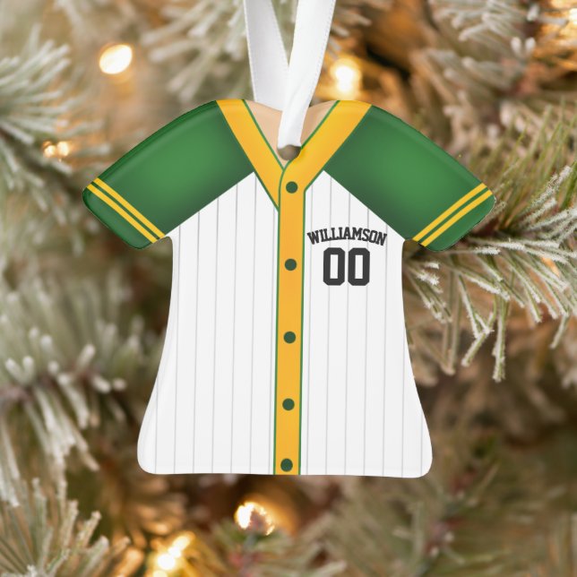 Team Colors Personalisiert Baseball Jersey Ornament (Baum)