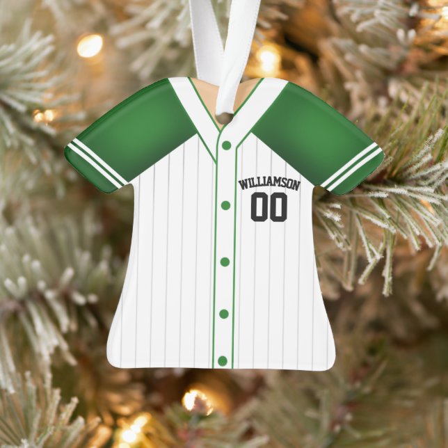 Team Colors Personalisiert Baseball Jersey Ornament (Baum)