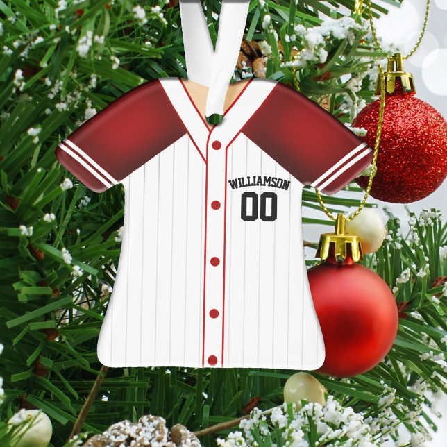 Team Colors Personalisiert Baseball Jersey Ornament (Von Creator hochgeladen)