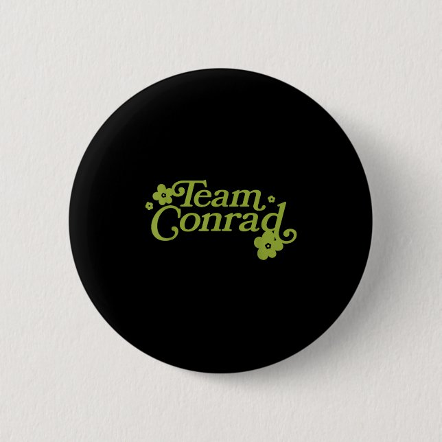 Team Conrad Floral Graphic For Men Women Funny Quo Button (Vorderseite)