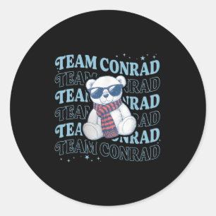 Team Conrad Name Minzbär für Männer Frauen Kinder Runder Aufkleber