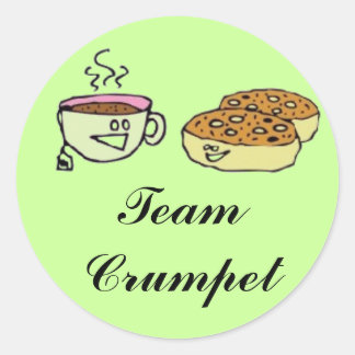 Team Crumpet Runder Aufkleber