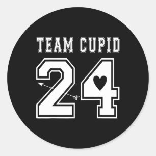 Team Cupid 2024 Valentinstag Sports Jersey Style Runder Aufkleber