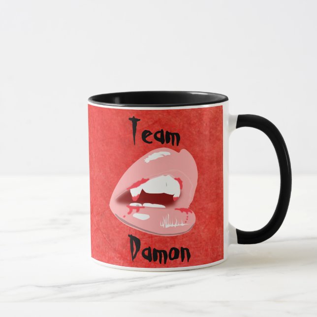 Team Damon Vampire Lips Kaffeepause Tasse (Rechts)