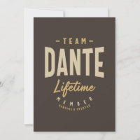 Team Dante Lifetime Personalisierter Name
