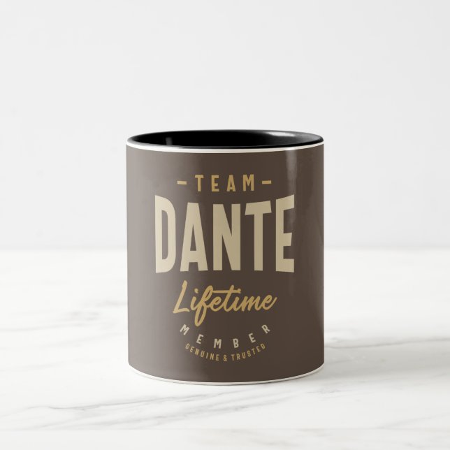Team Dante Lifetime Personalisierter Name Zweifarbige Tasse (Mittel)