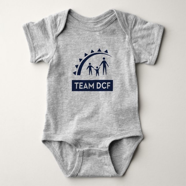 Team DCF Baby Bodysuit - Blue Schriftart Strampler (Vorderseite)