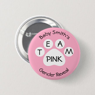 Team-decken rosa Tatzen-Druck-Geschlecht auf Button