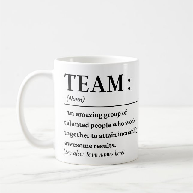 Team Definition das beste Team Kaffeetasse (Links)
