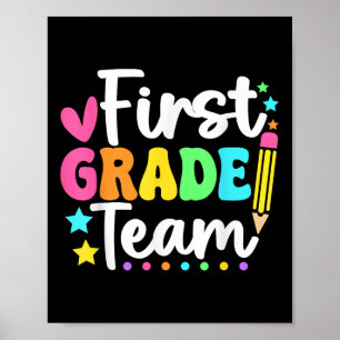 Team der ersten Klasse zurück zur Schule Lehrer Sc Poster