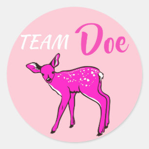 "Team Doe" - Rosa-Genderdarstellung Runder Aufkleber