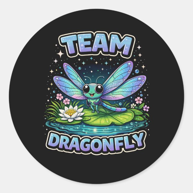 Team Dragonfly Runder Aufkleber (Vorderseite)
