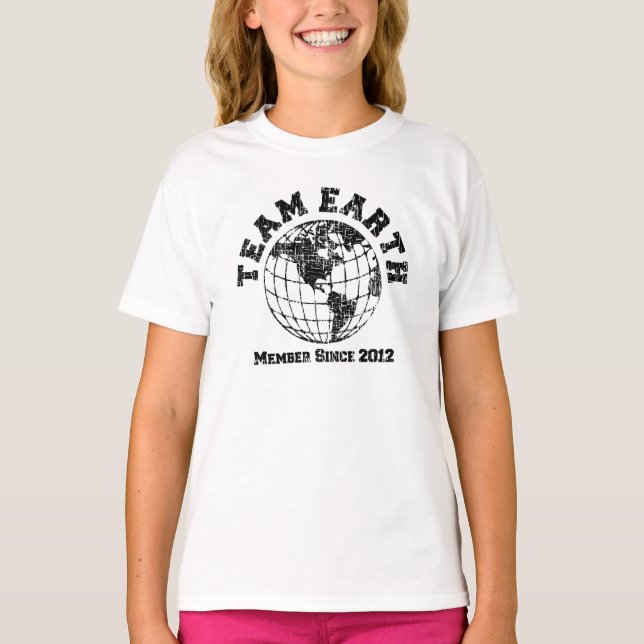 Team Earth : Mitglied Seit 2012 T - Shirt (Vorderseite)