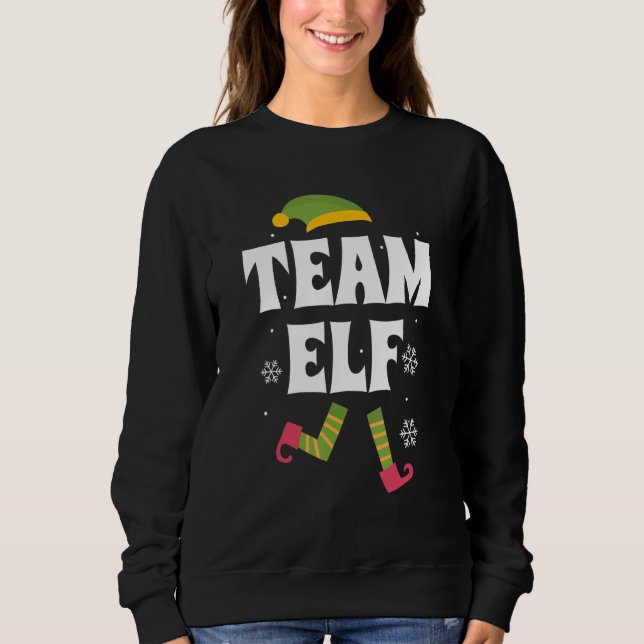 Team Elf Family Group Matching Christmas Pajama Pa Sweatshirt (Vorderseite)