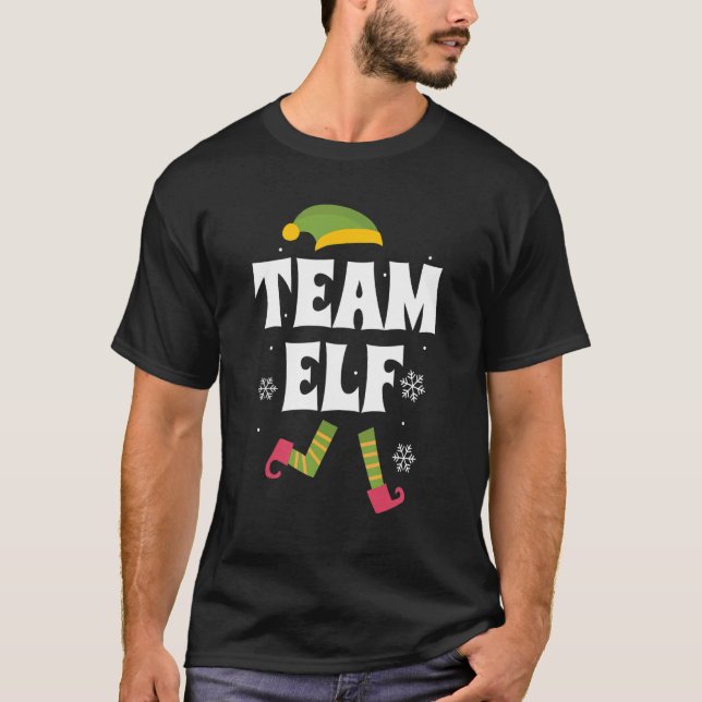 Team Elf Family Group Matching Christmas Pajama Pa T-Shirt (Vorderseite)