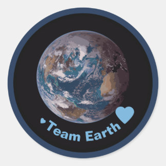 "Team Erde" Blue Marble Runder Aufkleber