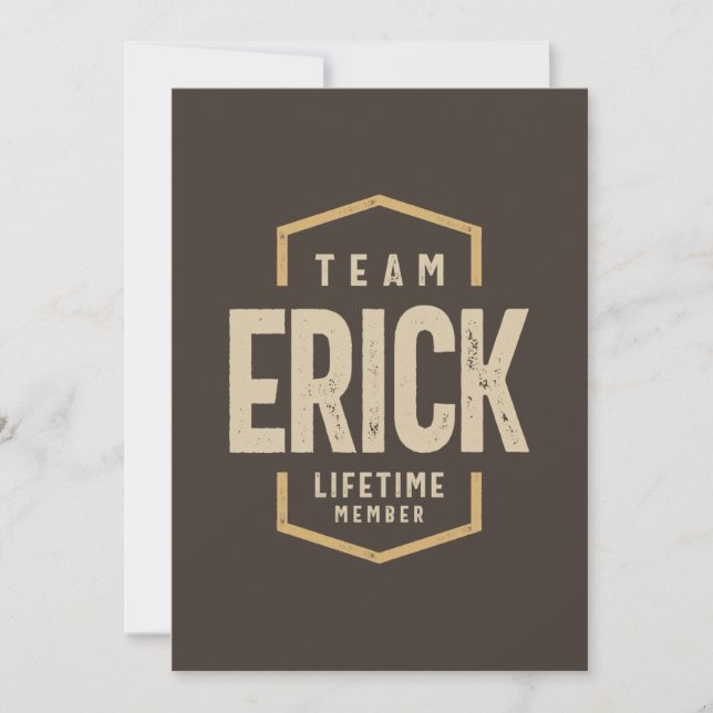 Team Erick Lifetime Personalisiert Name Einladung (Vorderseite)