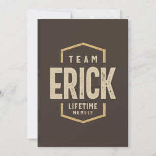 Team Erick Lifetime Personalisiert Name Einladung