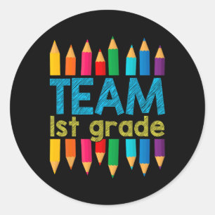 Team Erste Klasse Byck Zur Schule 1. Klasse Lehrer Runder Aufkleber