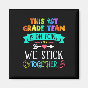 Team Erste Klasse Wir Kleben 100 Tage Schule Kinde Magnet