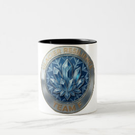 Team F – Gletscher-Resilienz-Emblem | Eisstärke Zweifarbige Tasse
